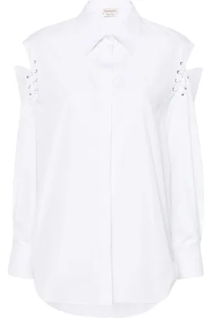 Alexander McQueen Camisa con detalle de aberturas