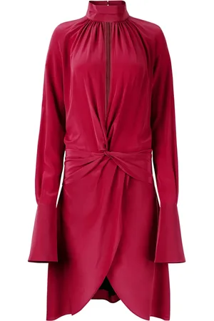 Nina Ricci Vestido de seda midi con cuello de tortuga