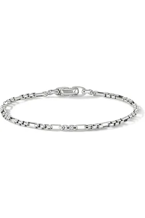 David Yurman Pulsera de cadena Open Station en plata de ley de 3mm