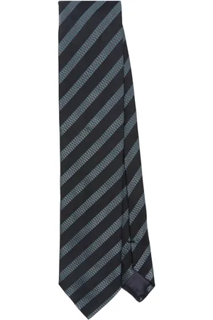 Lanvin Corbata de seda con motivo rayas en jacquard