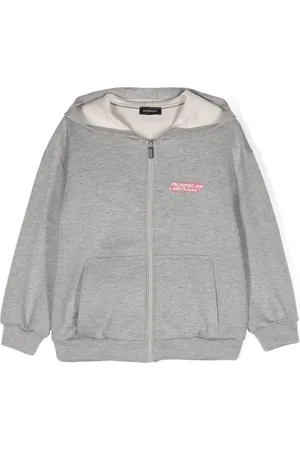 MONNALISA Hoodie con cierre y logo estampado