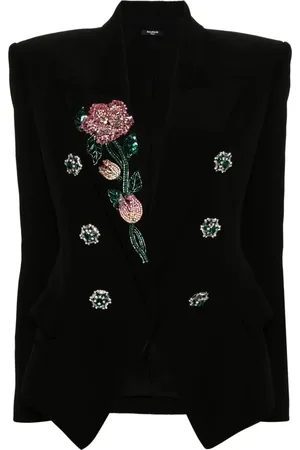 Balmain Blazer con bordado floral