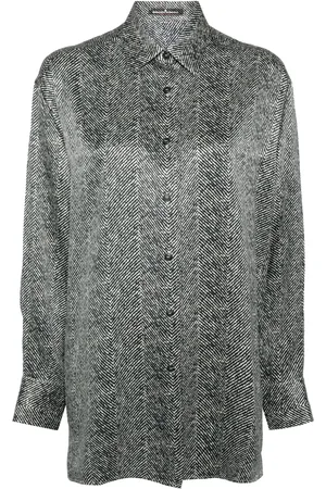 ERMANNO SCERVINO Camisa de seda con estampado de espiga