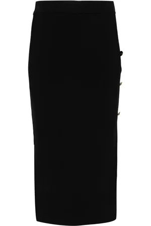 VERSACE Falda midi con botones decorativos
