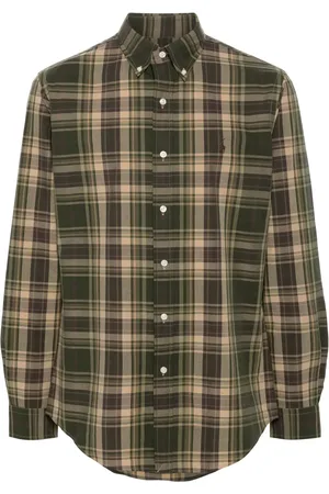 Ralph Lauren Camisa con logo bordado y cuadros estammpados