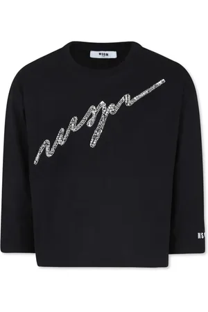 Msgm Playera con detalles de cristal