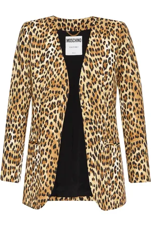 Moschino Blazer con estampado de leopardo