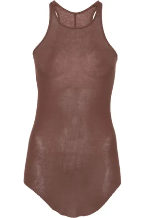 Rick Owens Camiseta de tejido fino de canalé