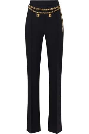 Elisabetta Franchi Pantalones palazzo con cinturón