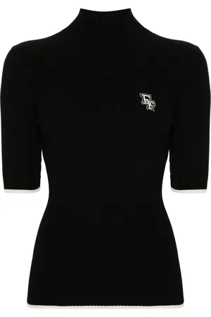 Elisabetta Franchi Top tejido con cuello de tortuga