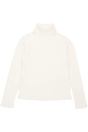 Maison Margiela Suéter de tejido fino de canalé con logo bordado