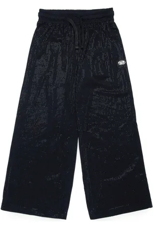 Diesel Pantalones anchos con detalles de strass