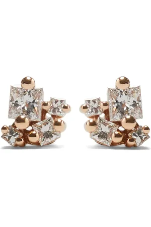 Suzanne Kalan Aretes en oro rosa reciclado de 18kt con diamante