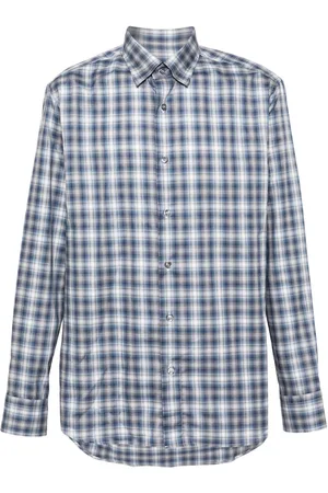BRIONI Camisa con cuadros estampados