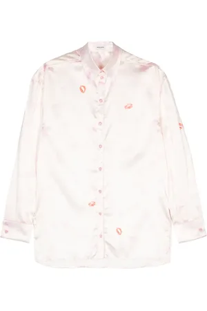 Sonia by Sonia Rykiel Camisa satinada con labiales estampados
