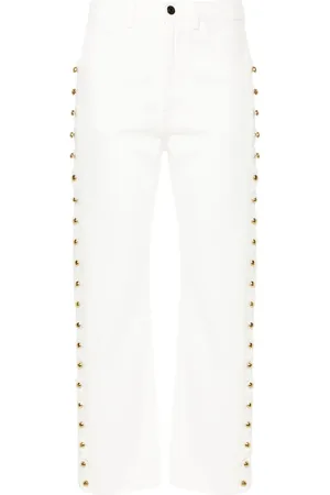 Chloé Jeans capri con detalle festoneado
