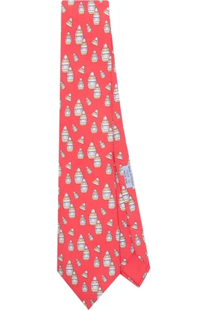 Hermès Corbata de seda con estampado matryoshka 2000