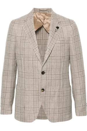 LARDINI Blazer con botones y motivo de cuadros