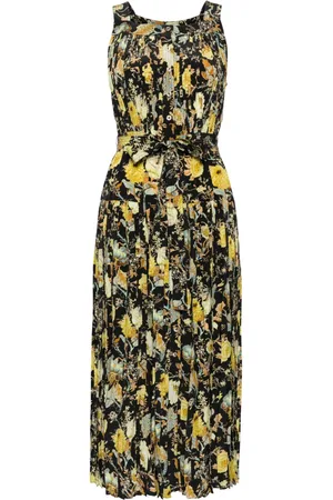 ULLA JOHNSON Vestido midi de seda con estampado floral