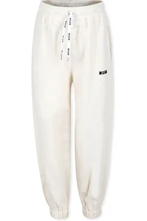 Msgm Pants con logo bordado