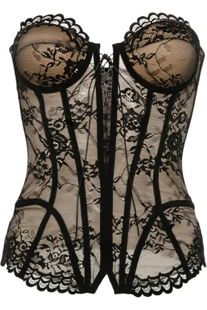 GIUSEPPE DI MORABITO Top estilo bustier con encaje floral