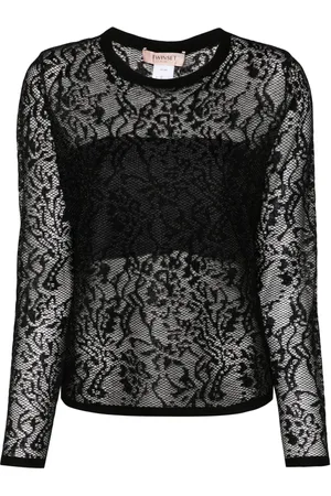 Twin-Set Top con efecto de encaje en jacquard