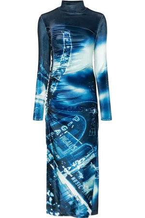 Jean Paul Gaultier Vestido de terciopelo con estampado Pigalle