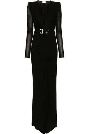 Elisabetta Franchi Vestido de fiesta con placa del logo y detalle de nudo