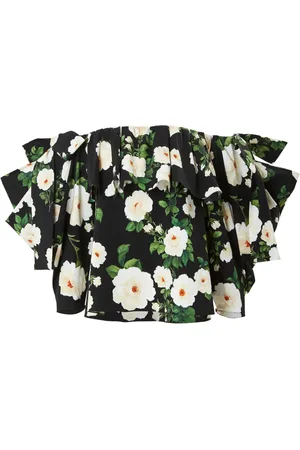Carolina Herrera Top con estampado de rosa