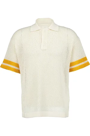 Givenchy Playera tipo polo tejida de crochet con motivo de rayas