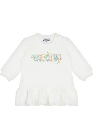 Moschino Vestido manga larga con logo estampado