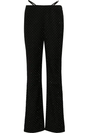 Chiara Ferragni Pantalones rectos con detalles de strass