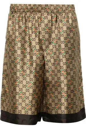 Gucci Shorts de seda con estampado GG Horsebit