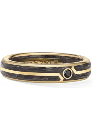 David Yurman Anillo Forged Carbon en oro amarillo de 18kt con diamantes de 4mm