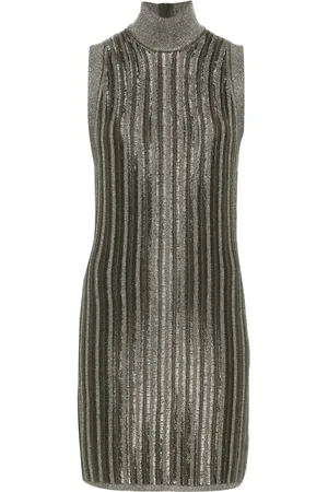 Tom Ford Vestido corto de canalé con hilos metalizados