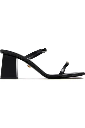 VERSACE Sandalias con puntera cuadrada y tacón de 70mm