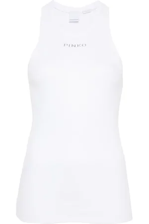 Pinko Camiseta de canalé con logo