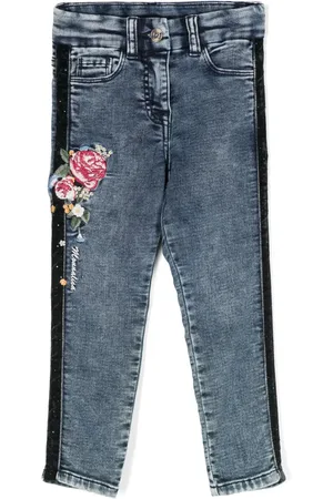 MONNALISA Jeans con bordado floral