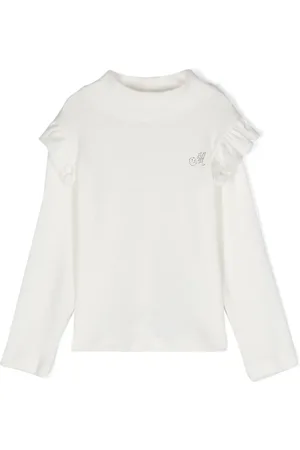 MONNALISA Blusa de canalé con monograma de strass