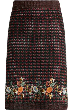 Etro Falda de bouclé bordada