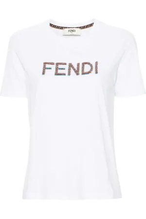 Fendi Playera bordada con lentejuelas y logo