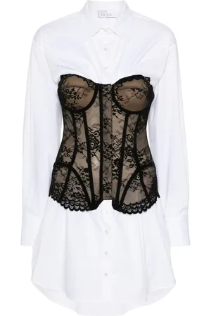 GIUSEPPE DI MORABITO Vestido camisero corto con detalle de bustier