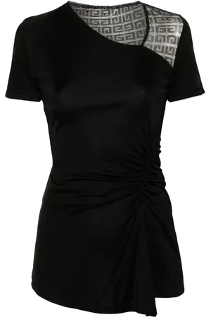 Givenchy Top drapeado con encaje 4G