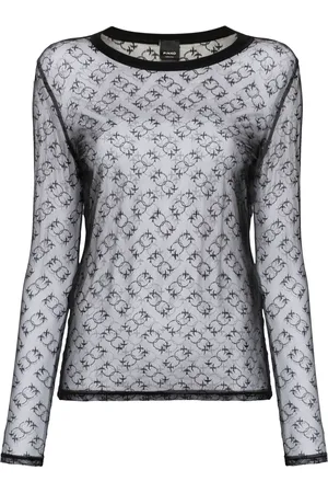 Pinko Playera transparente con monograma
