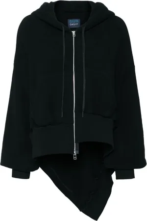 YOHJI YAMAMOTO Hoodie asimétrica con cierre