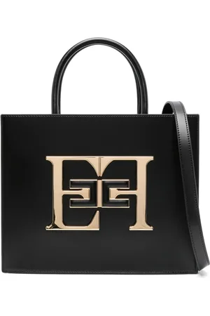 Elisabetta Franchi Tote con placa del logo mediana