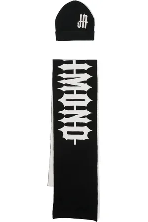 John Richmond Set de gorro con logo en jacquard
