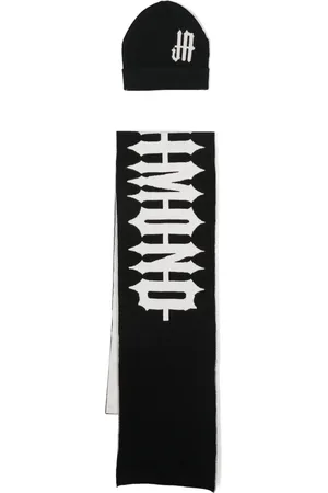 John Richmond Set de gorro con logo en jacquard