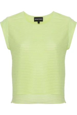 Emporio Armani Top de malla de canalé