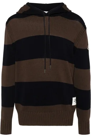 Moncler Suéter con capucha y motivo de rayas